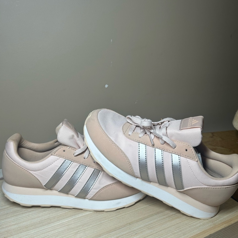 Adidas Women's Pink and Silver Sneakers sku33
